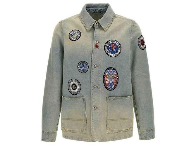 Kenzo Patch Denim Jacke Blau