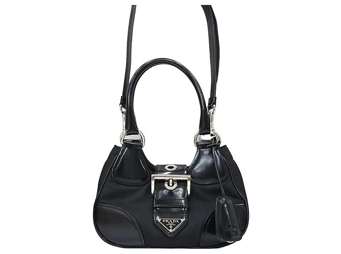 Bolsa de mão Prada de nylon e couro marrom
