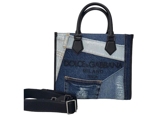 Dolce & Gabbana Saco Shopper em Denim Patchwork