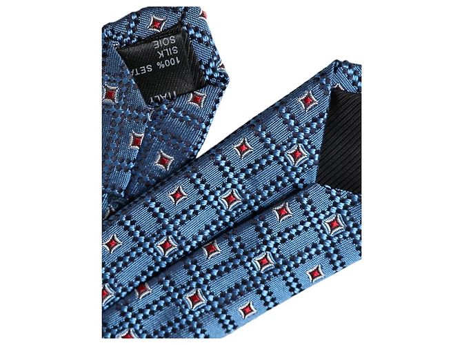 Dolce & Gabbana Blue Patterned % Silk Adjustable Men Tie
