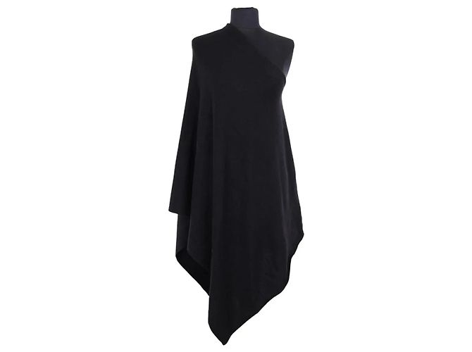 Eric Bompard black cashmere oversized poncho