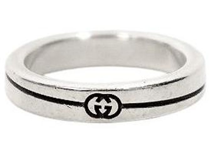 Gucci Diagonal Interlocking Silver Ring