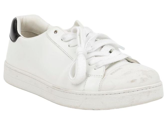 Prada Logo Leder-Sneaker White