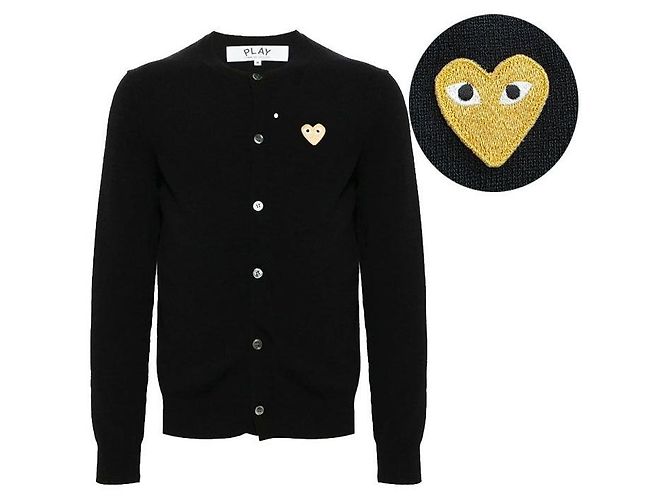 Comme Des Garcons Cardigan Gold Patch AX BLACK