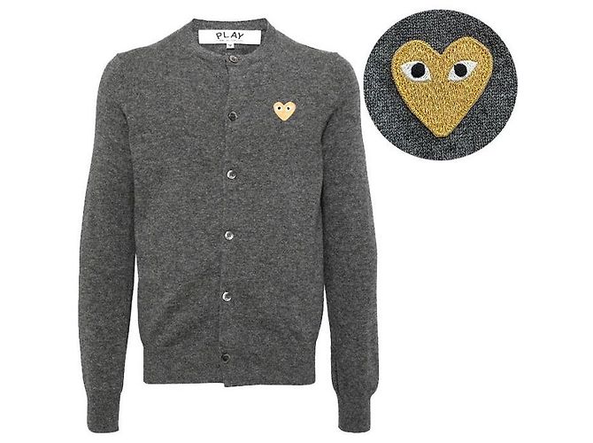 Comme Des Garcons Cardigan Gold Patch AX GREY