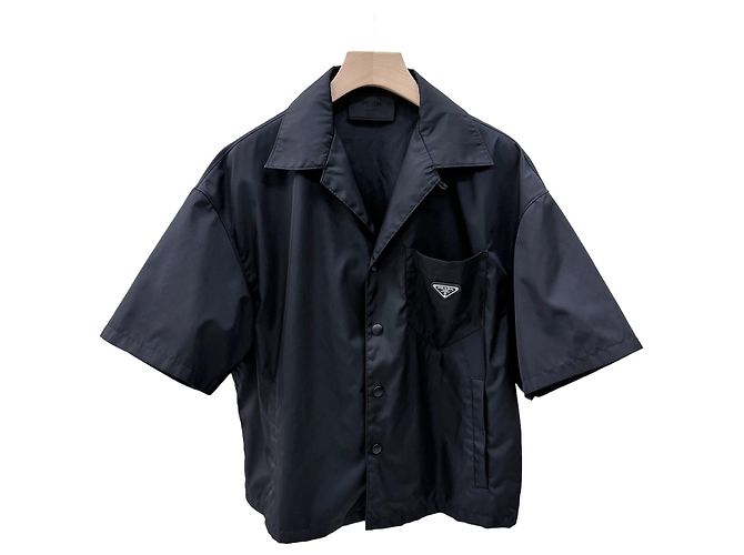 Prada Re-Nylon Kurzarmhemd Schwarz