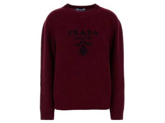 Prada Kaschmir-Pullover mit Logo und Rundhalsausschnitt