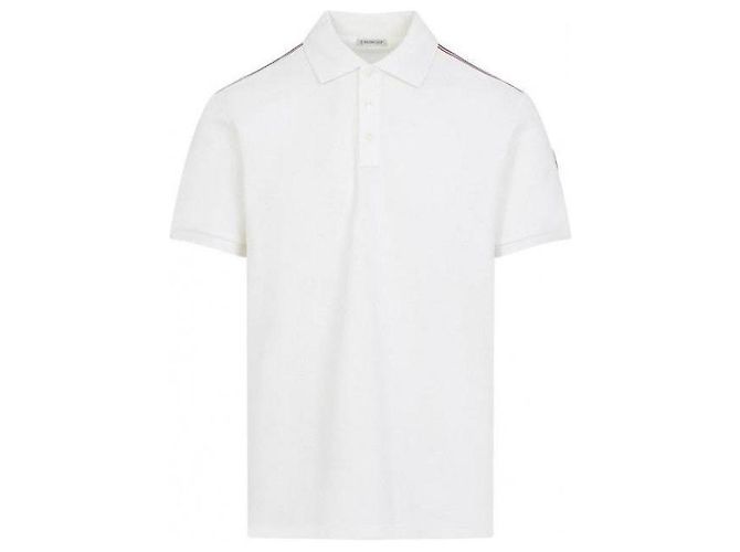 Moncler Logo Poloshirt Weiß Baumwolle