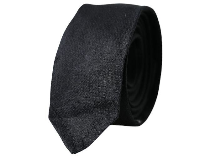 Dolce & Gabbana Black Solid % Silk Adjustable Tie