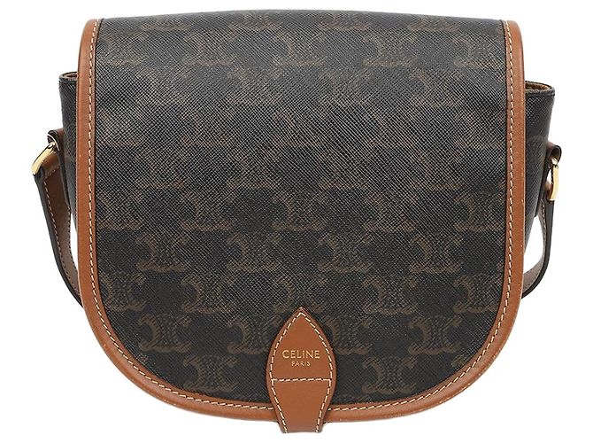 Céline Bolsa Triope Canvas Polka Medium Tan
