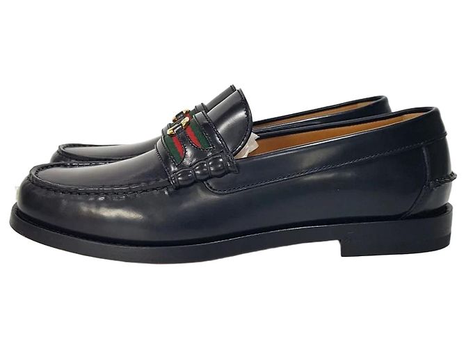 Gucci Mocassins Interlocking Web Stripe