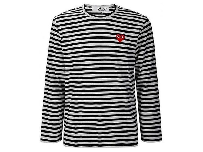 Comme Des Garcons Jersey de algodón Negro Blanco