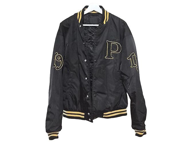 Prada Re-Nylon Varsity Logo Patch Bomberjacke