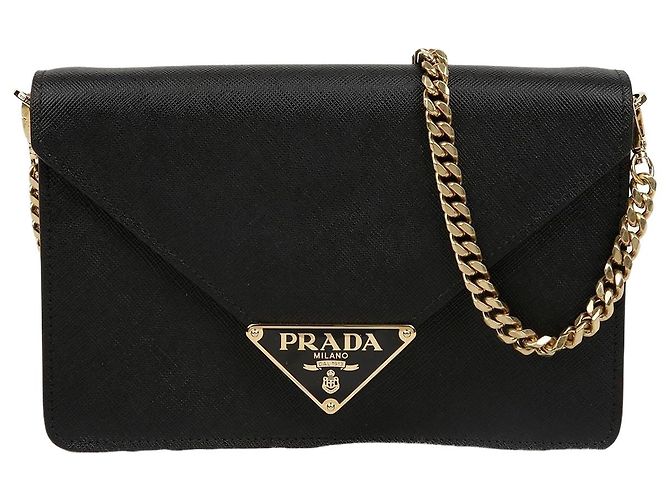 Prada Borsa a tracolla e spalla con logo Triangle e catena