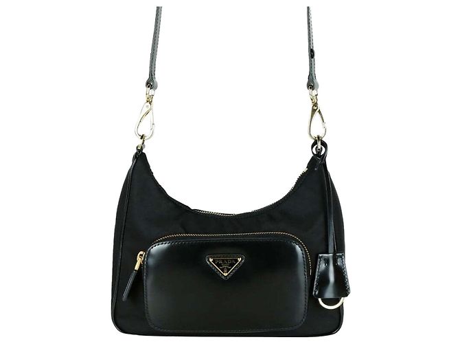 Prada Borsa a tracolla e spalla in nylon spazzolato