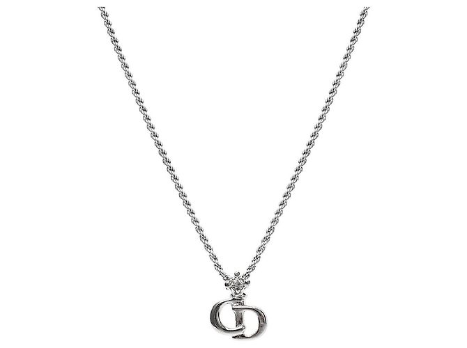 Dior Cubic CD Silver Halskette