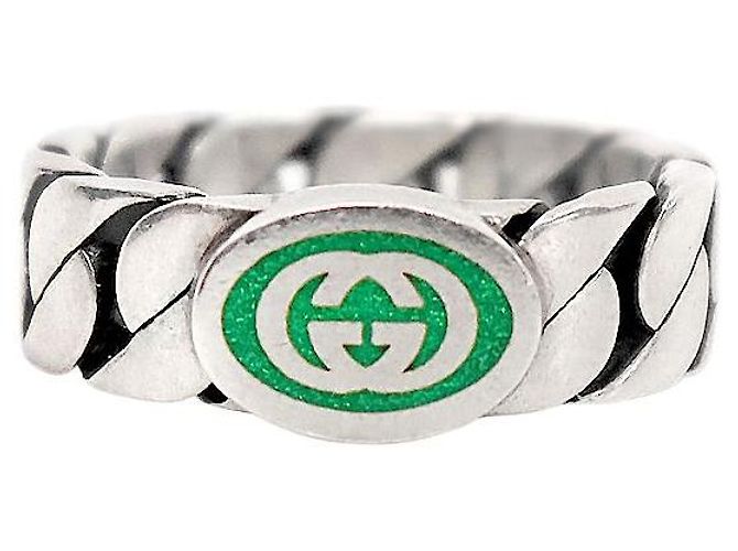 Gucci Interlocking Silver Ring Size
