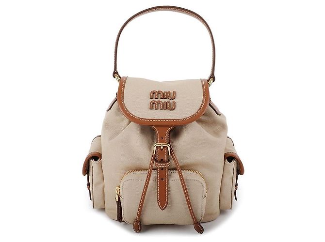 Miu Miu Canvas Leather Backpack
