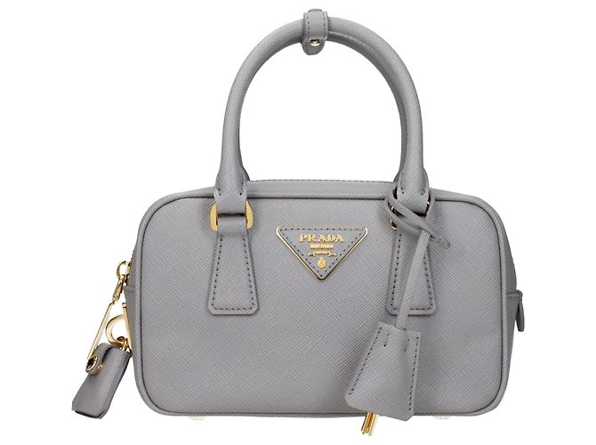 Sac à main Prada en cuir gris