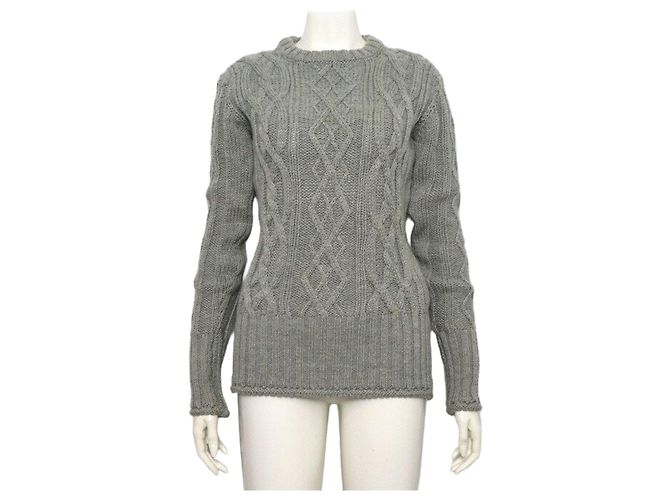 Thom Browne Three Stripes Aran Cable Strickpullover für Damen