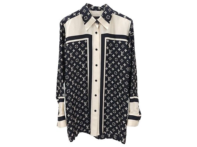 Louis Vuitton Blusa camicia in seta monogram