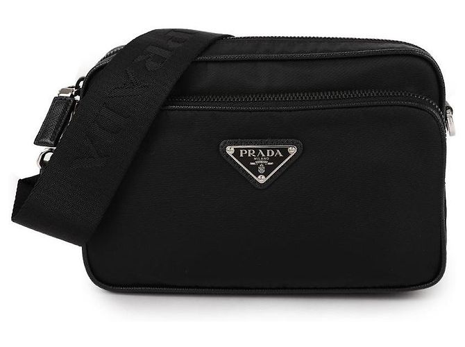 Borsa a tracolla Prada in nylon nero
