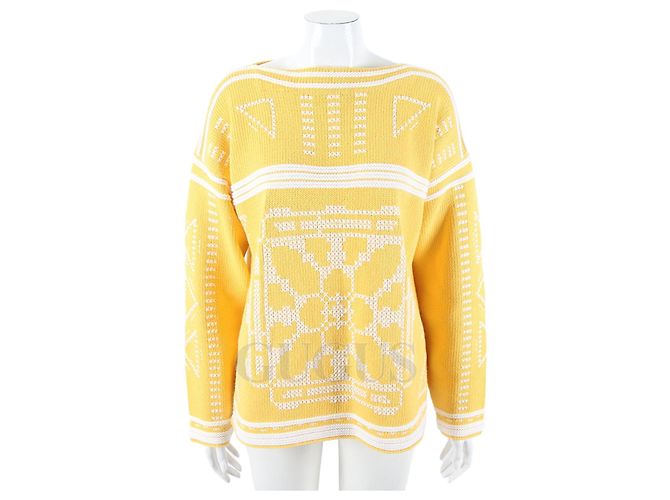 Hermès Strickpullover mit langen Ärmeln Gelb