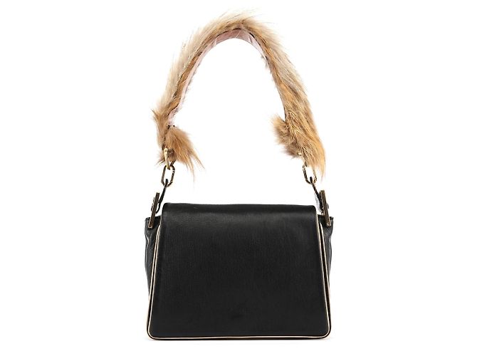 Chloé Sac à épaule en cuir de veau noir avec poignée en python