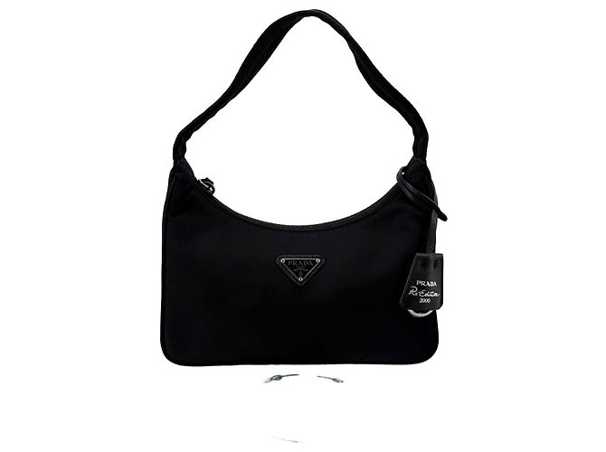 Prada Borsa Hobo Tesuto Black