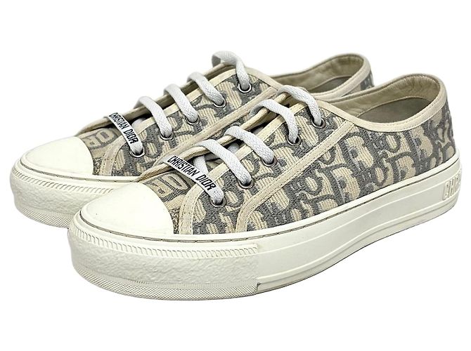 Dior Sapatilhas Oblique Work e Femininas Cinza