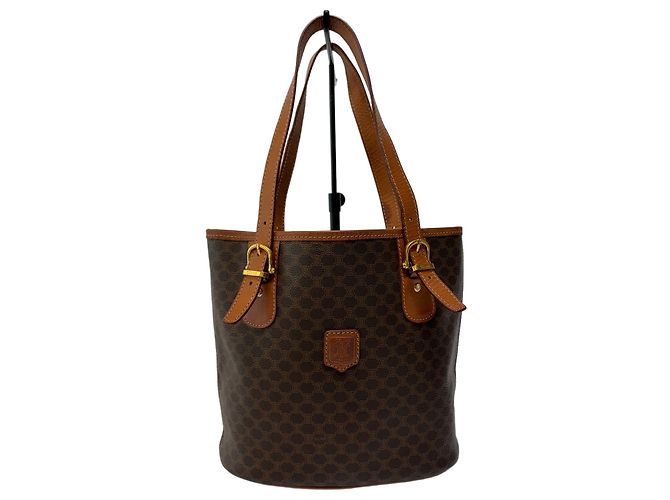 Borsa a secchiello Céline Macadam marrone pelle