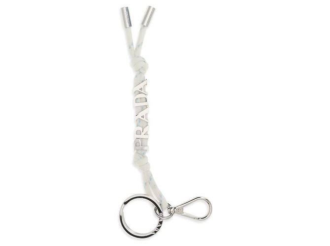 Prada White Recycled Polyamide Keychain