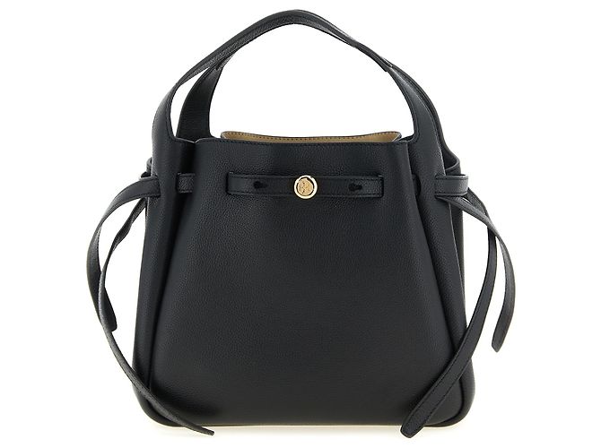 Tory Burch Bolsa de couro de vaca preta