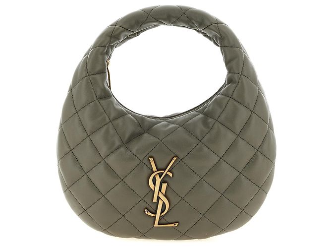 Autre Marque Graue Lammleder-Handtasche
