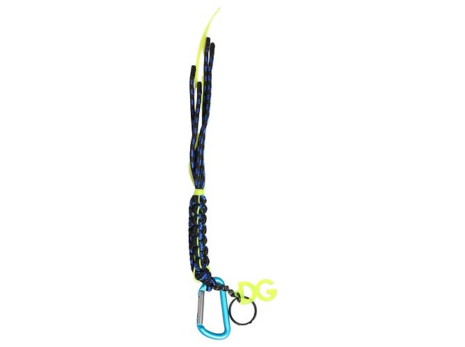Dolce & Gabbana Multicolor Polyester Tape String DG Logo Keychain Keyring