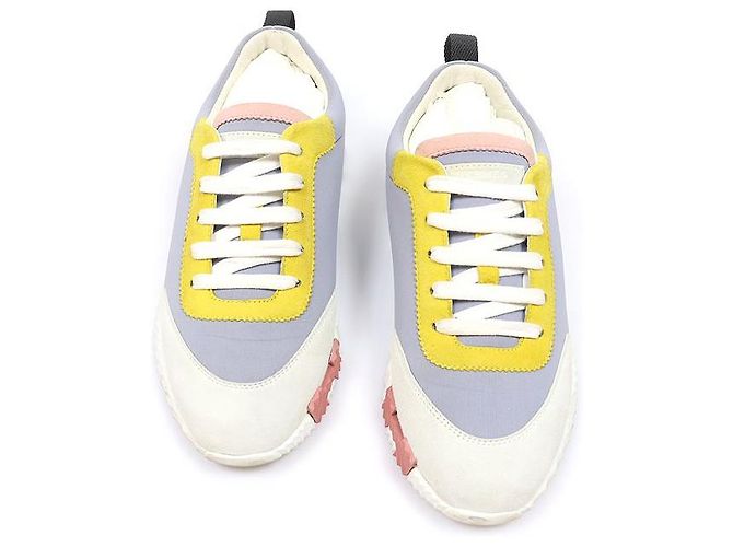 Hermès Multicolor Technical Canvas Suede Bouncing Sneakers
