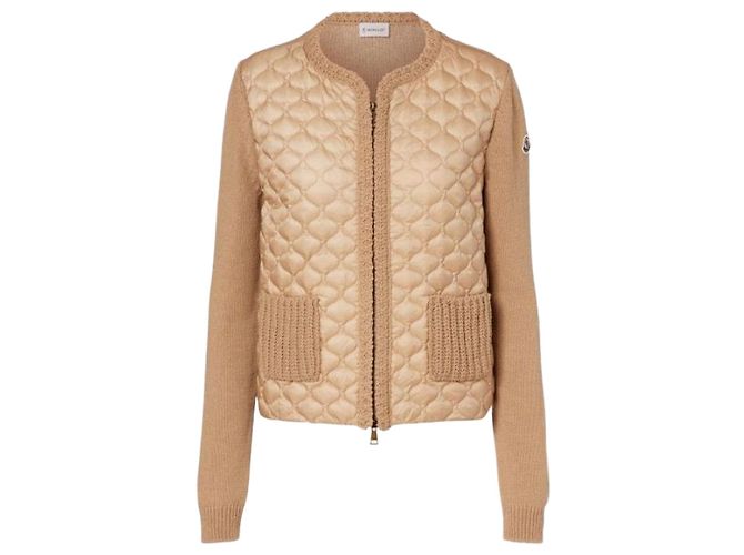 Moncler Cardigã com zíper acolchoado geométrico