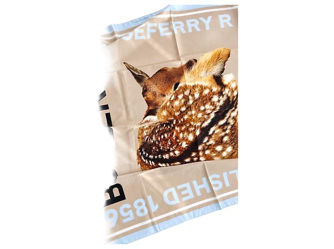 Burberry Bufanda de algodón con estampado de ciervos