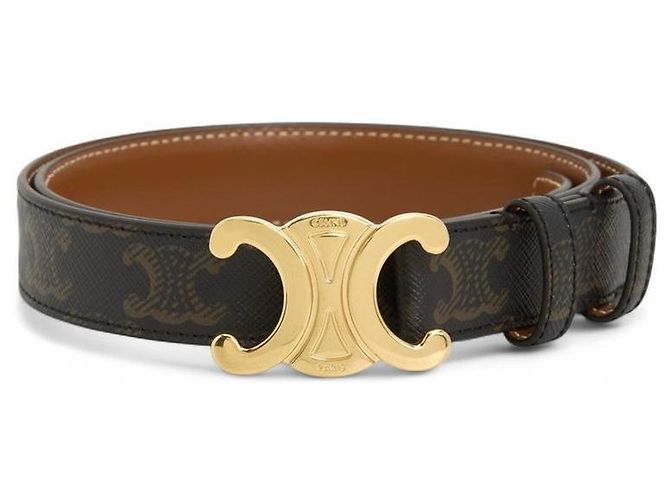 Céline Triomphe Canvas Belt Brown