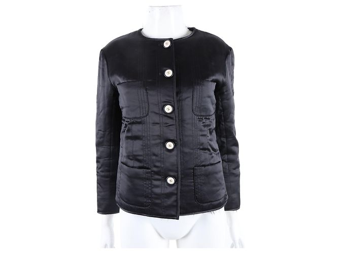 Chanel Silk Jacket Black