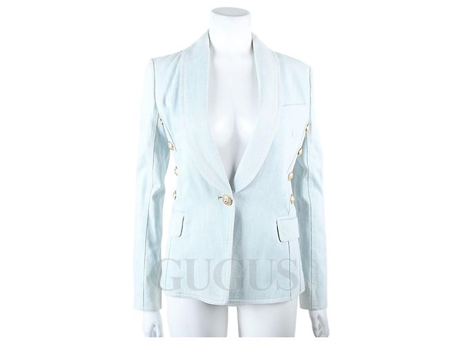 Balmain Jeansjacke Hellblau