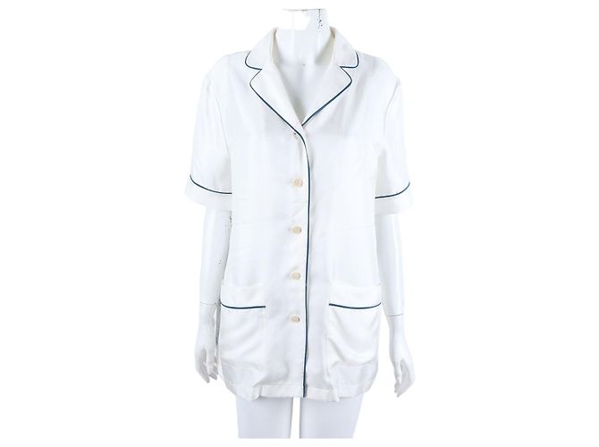Dior Seiden-Pyjamahemd mit kurzen Ärmeln