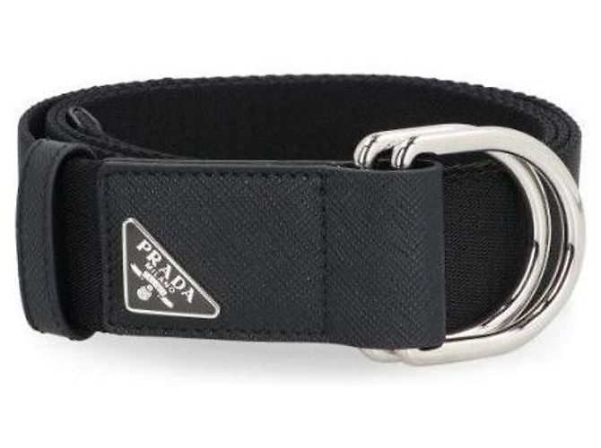 Prada Nylon Triangle Logo D-Ring Belt
