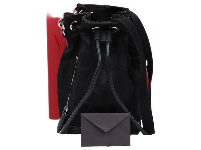 Borsa a Secchiello Valentino Nera Jacquard