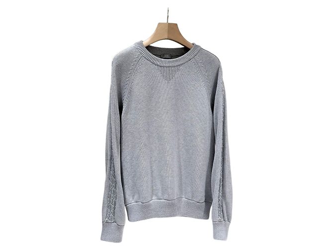Dior Strick-Sweatshirt mit Oblique-Einsatz Grey