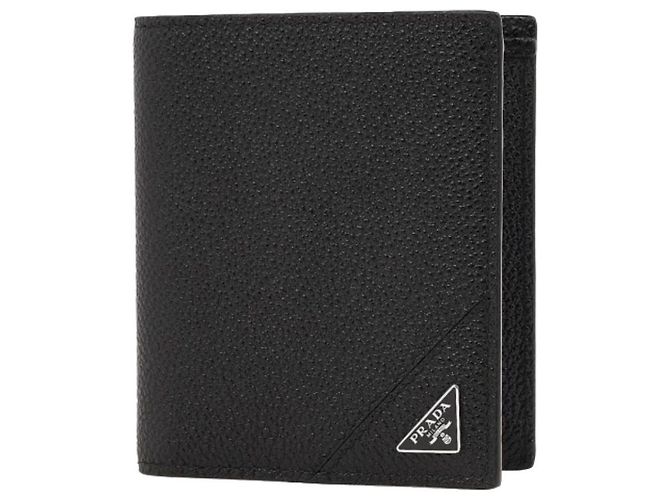 Prada Vitello Triangle Logo Bi-Fold Wallet