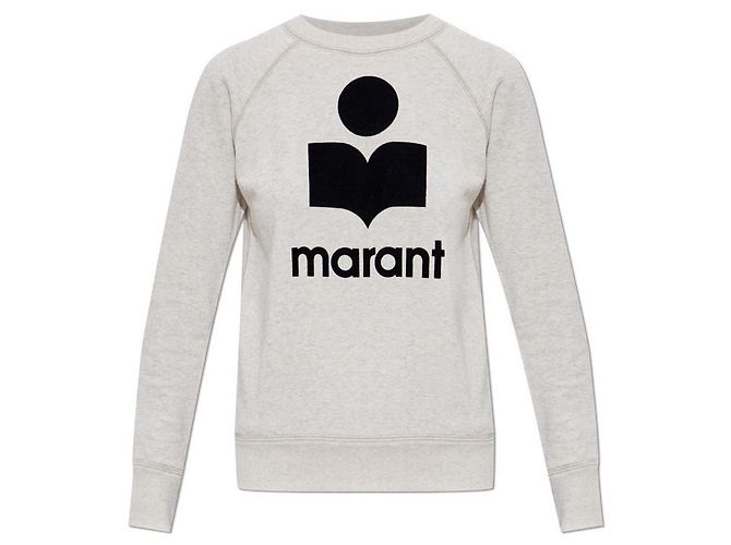 Isabel Marant Baumwoll-Sweatshirt mit Logo Ecru