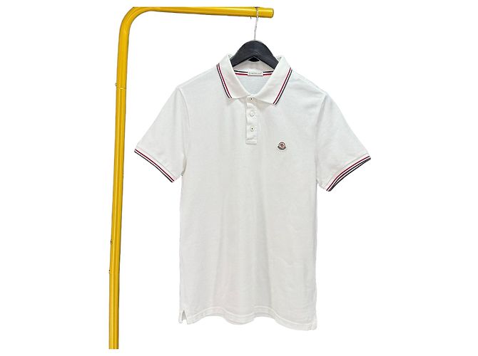 Moncler Kurzarm- Polo-T-Shirt Weiß