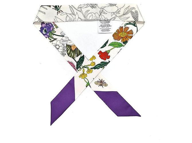 Gucci Pañuelo de cinta de seda estampado