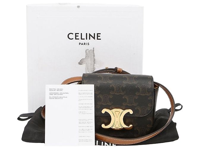 Céline Borsa a tracolla da donna Triope Mini Clode in tela e vitello